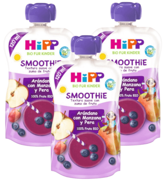 Hipp Smoothie Arándanos con Manzana y Pera BIO +12m 3x120 ml