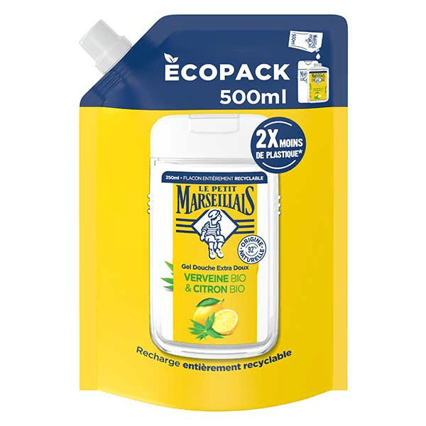 Recharge Gel Douche Extra Doux Verveine & Citron Bio 500ml 3