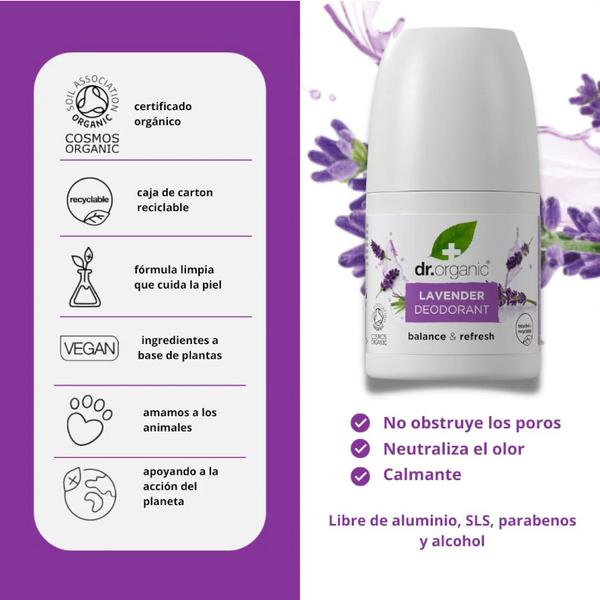 Dr. Organic Desodorante De Lavanda Roll-on 50 Ml
