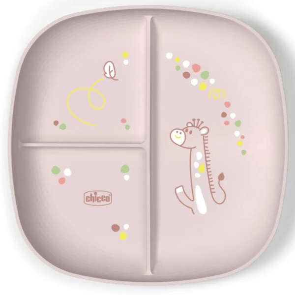 Chicco Rosa Plato Con Compartimentos +12M