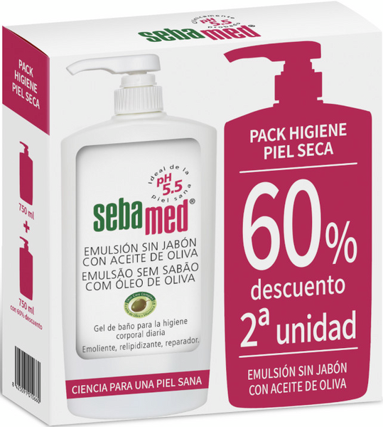 Sebamed Pack Duplo Emulsión Sin Jabón Con Aceite Oliva 2 X 750ml