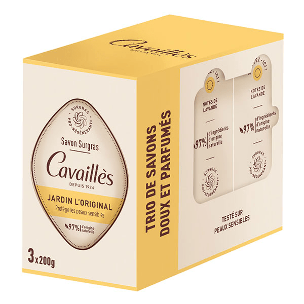 Cavailles Savon surgras Jardin l'original 3X200gr 4