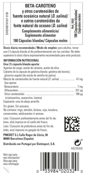 Solgar Beta Caroteno Oceánico 7mg 180 Cápsulas