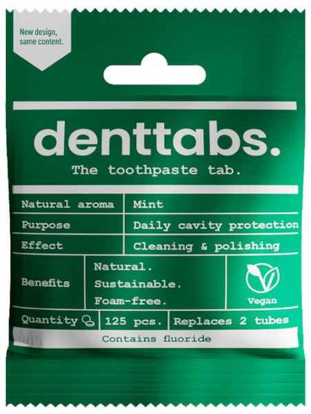 Denttabs Dentífrico En Pastillas Ecológico Con Flúor 125 Uds