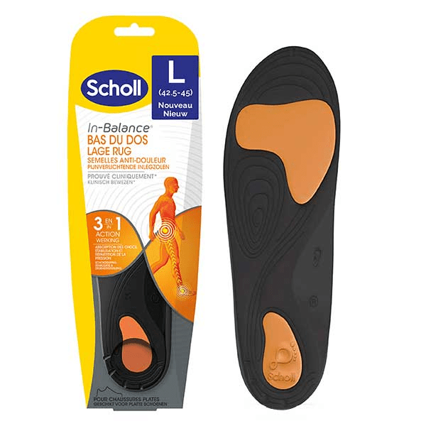 Scholl Semelles In-Balance Anti-douleur Bas du Dos Taille Large Pointure 42.5-45 2