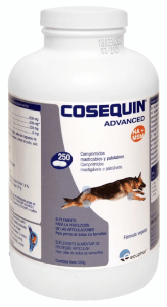 Cosequin Advance Condroprotector Perros MSM HA 250 Cápsulas