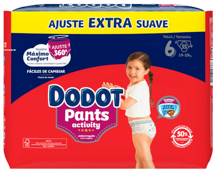 Dodot Pants Activity Extra Jumbo Pack Talla 6 (14-19 Kg) 35 Uds