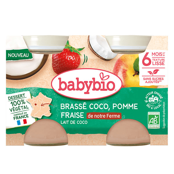 Brassé Végétal au Lait de Coco - Pomme Fraise de nos Fermes - 2x130g 5
