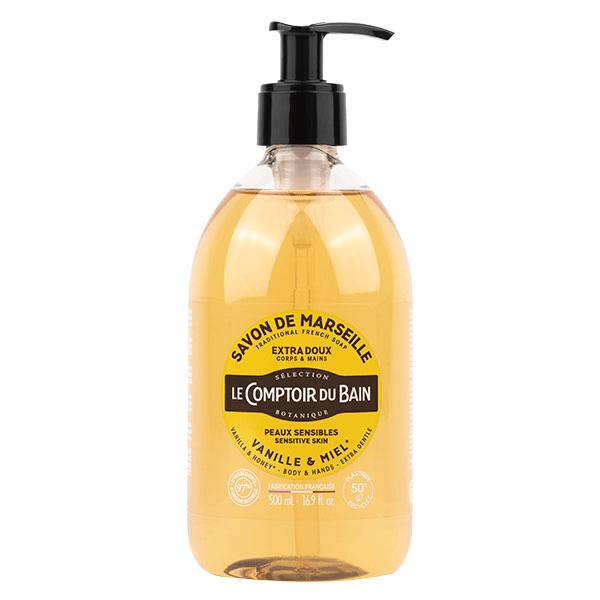 Savon de Marseille Vanille Miel Extra Doux 500ml 5