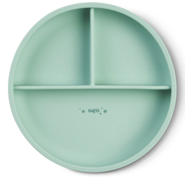 Saro Plato con Secciones y Ventosa Menta