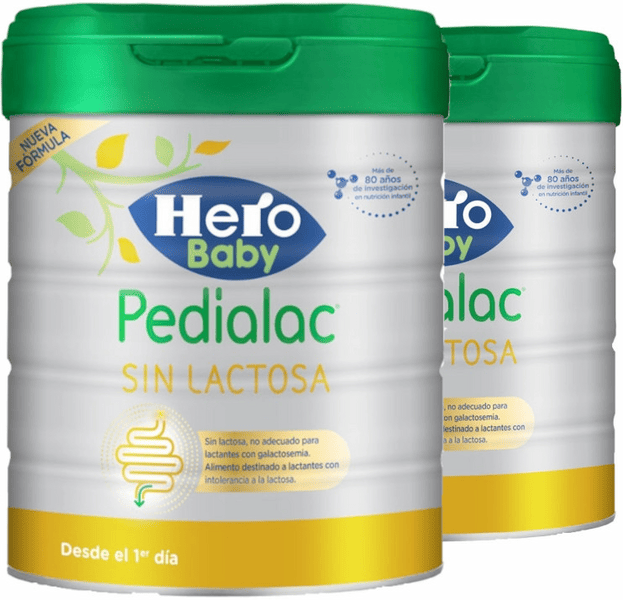 Hero Baby Pedialac Leche 1 sin Lactosa, Huevo ni Gluten 2 x 800 gr