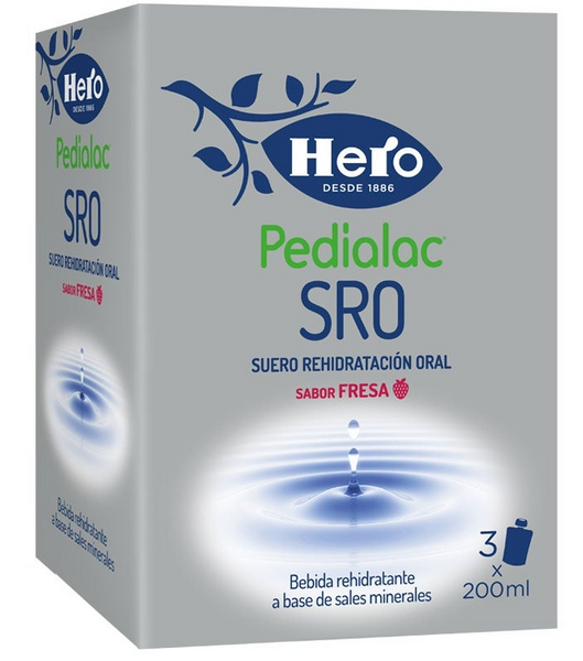 Hero Baby Pedialac SRO Suero Rehidratación Oral Sabor Fresa 3x200ml