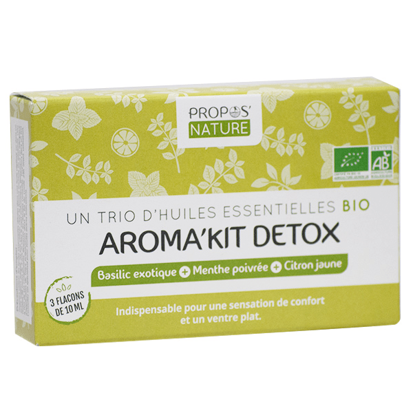 Propos' Nature Aroma-Phytothérapie Aroma'Kit Détox Trio d'Huiles Essentielles Bio