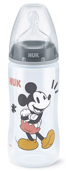 Nuk Biberón Flow Control Silicona Mickey Gris 6-18 m