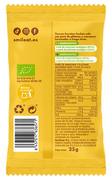 Smileat Sminolas Plátano ECO 25 Gr