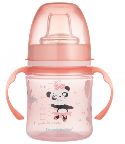 Canpol Babies Taza Entrenamiento EasyStart Sweet Fun Rosa +6m 120 Ml