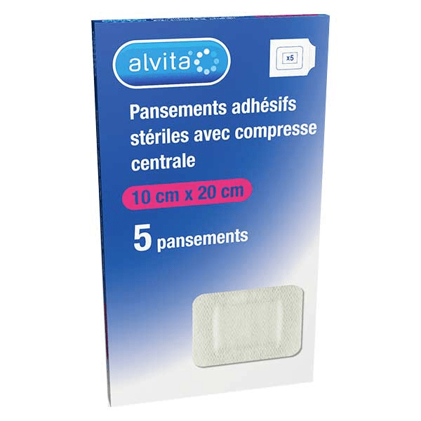 Pansement Adhésif Stérile avec Compresse Centrale 10 x 20cm