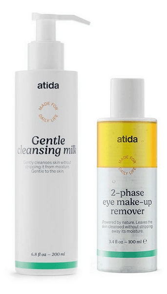 Atida Desmaquillante Bifásico Ojos 100 ml + Leche Desmaquillante 200 ml