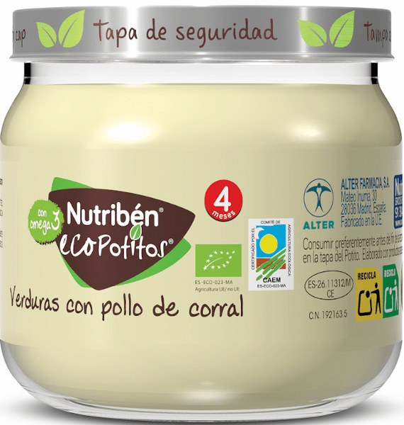 Nutribén Ecopotito Pollo Con Verduras +4M 120 Gr