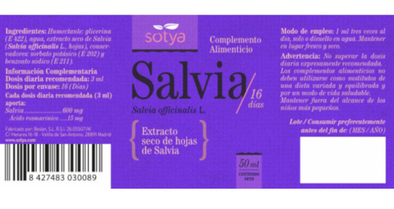 Sotya Salvia Extracto Glicerinado 50ml