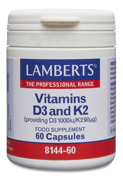 Lamberts Vitamina D3 1000 UI Y K2 90 Mg 60 Cápsulas