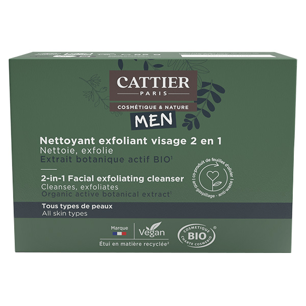 Men Nettoyant Exfoliant Visage Homme 2 en 1 Solide Bio 85g 4