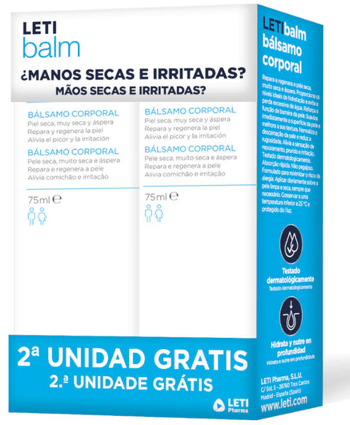 Letibalm Repair Bálsamo Corporal 2X75 Ml - Imagen 3
