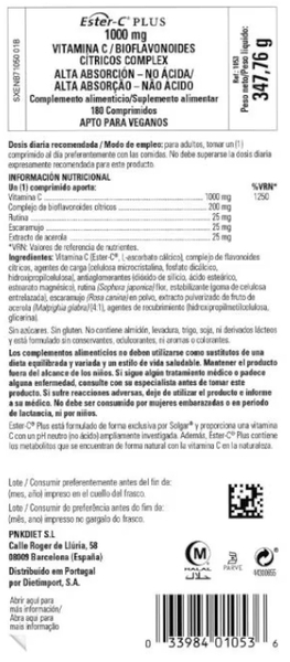 Solgar Ester-C Plus 1000mg 180 Comprimidos