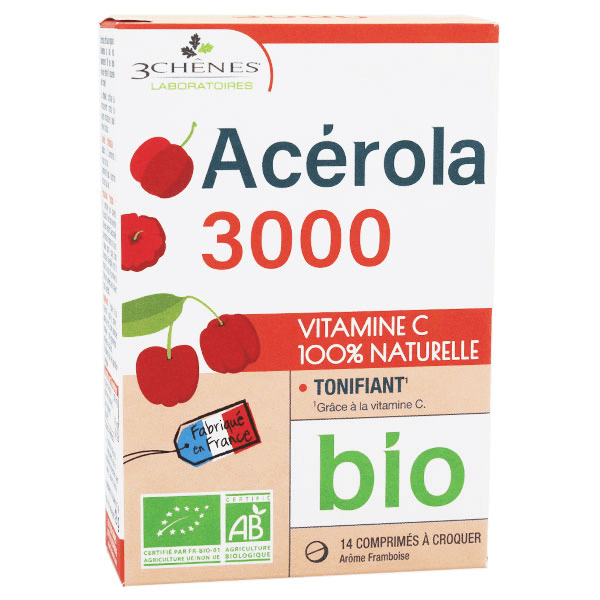 Tonus & Immunité Acérola 3000 Bio 14 comprimés à croquer 2