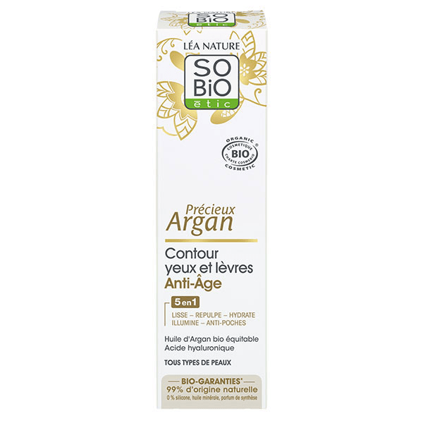 So'Bio Étic Précieux Argan Contour Yeux Lèvres Anti-Âge 15ml 2