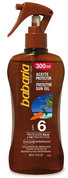 Babaria Spray Aceite Protector Solar SPF6 Zanahoria 300ml