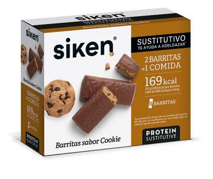 Siken Sustitutivo Barrita Cookie 8 Unidades