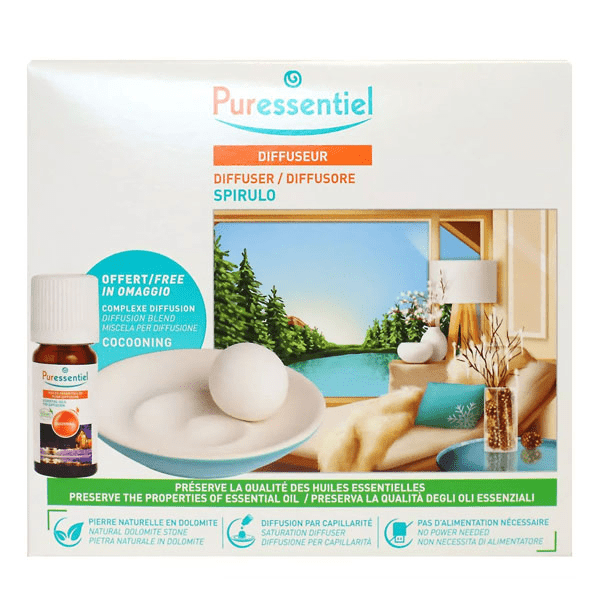 - Coffret Diffuseur SPIRULO Capillarité + Mini Diffuse Cocooning 10 ml OFFERT