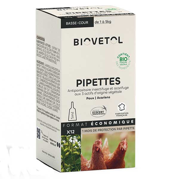 Comparer les prix de Vetobiol Pipettes Anti-parasitaires Bio Basse-Cour 12X1ml