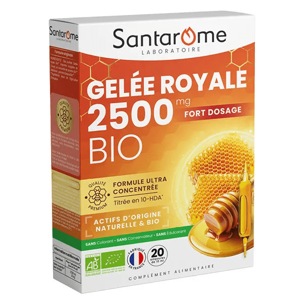 Santarome Ruche Royale Gelée Royale 2500 MG Bio Immunité 20 ampoules 4