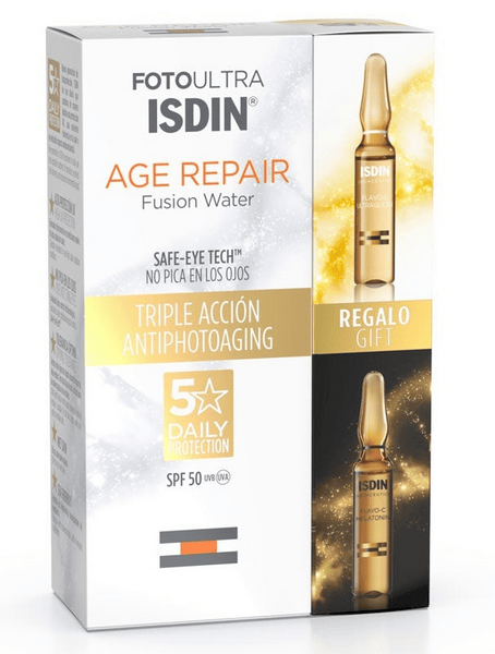 Isdin Fotoprotector Foto Ultra Age Repair Fusion Water SPF50 50 ml + REGALO 2 Ampollas