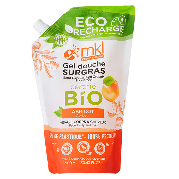 Eco-recharge Gel Douche Bio** Abricot 900ml 2