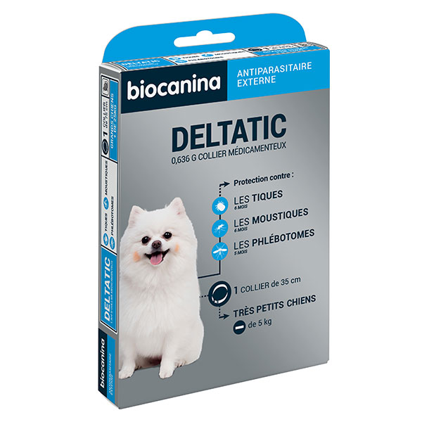 Comparer les prix de Biocanina Deltatic Collier Antiparasitaire Externe Très Petit Chien -5kg