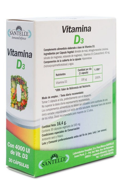 Santelle Vitamina D3 4000Ui 30 Comprimidos