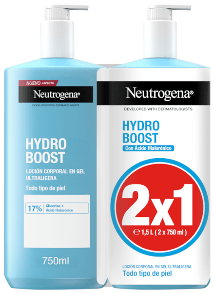 Neutrogena Crema Hydro Boost Hidratante Corporal En Gel Ultraligera 2X750 Ml
