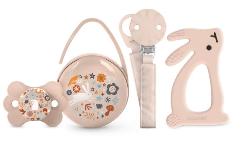 Suavinex Wonderland Set Chupete + Chupetero + Portachupetes + Mordedor Rosa