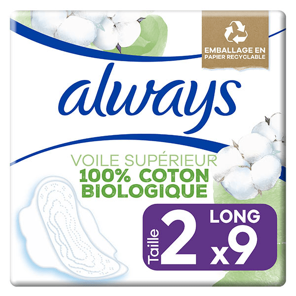 Coton Protection Long Serviettes avec Ailettes 9 unités 2