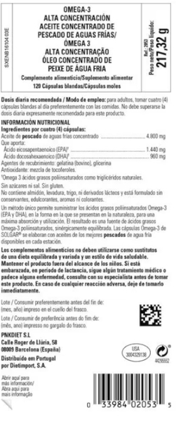 Solgar Omega 3 Alta Concentración 120 Cápsulas