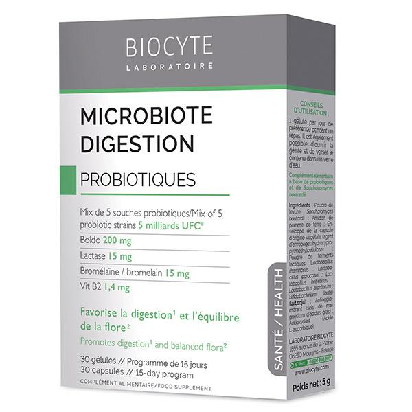 Santé Microbiote Digestion Probiotiques 30 gélules végétales
