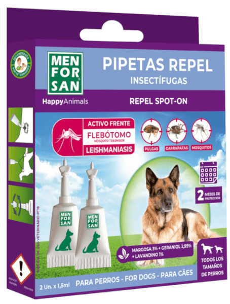 Menforsan Pipeta Antiinsectos para Perros 2 unidades