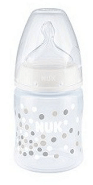 Nuk First Choice Biberón First Choice Blanco con Lunares 0-6 meses Silicona 150 ml