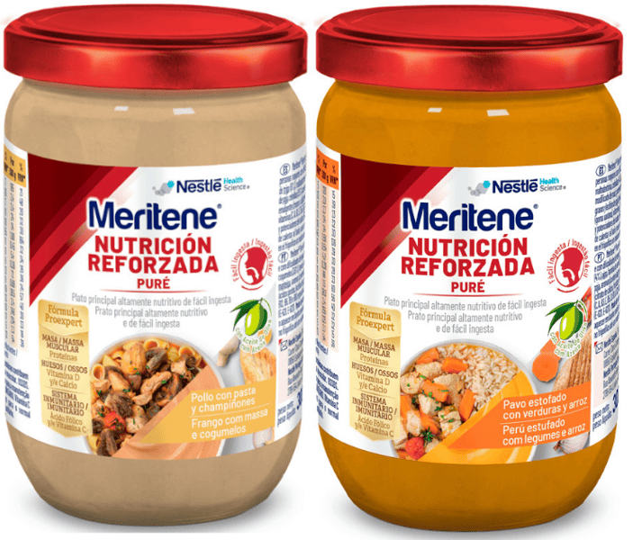 Meritene Resource Puré Pollo con Pasta y Champiñones 300 gr + Puré Pavo Estofado con Verduras y Arroz 300 gr