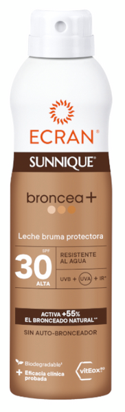 Ecran Sunnique Broncea+ Leche Bruma Protectora SPF30 250 Ml