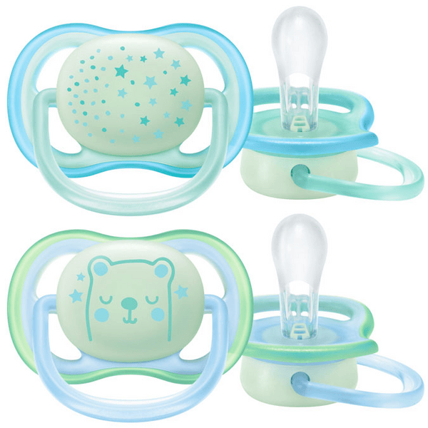 Avent Chupetes Ultra Air Nocturnos Verde Menta 0-6m 2 uds