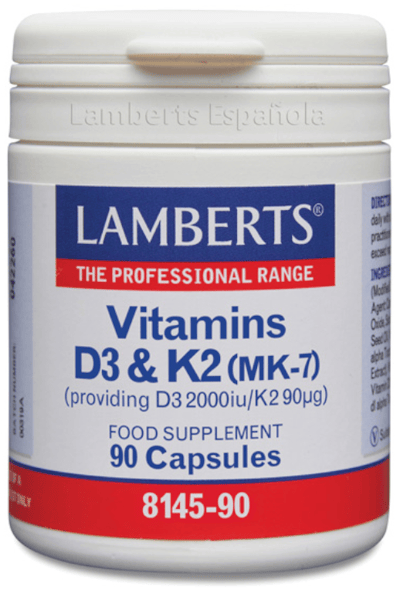 Lamberts Vitamina D3 2000 UI + K2 (MK-7) 90 µg 90 Cápsulas